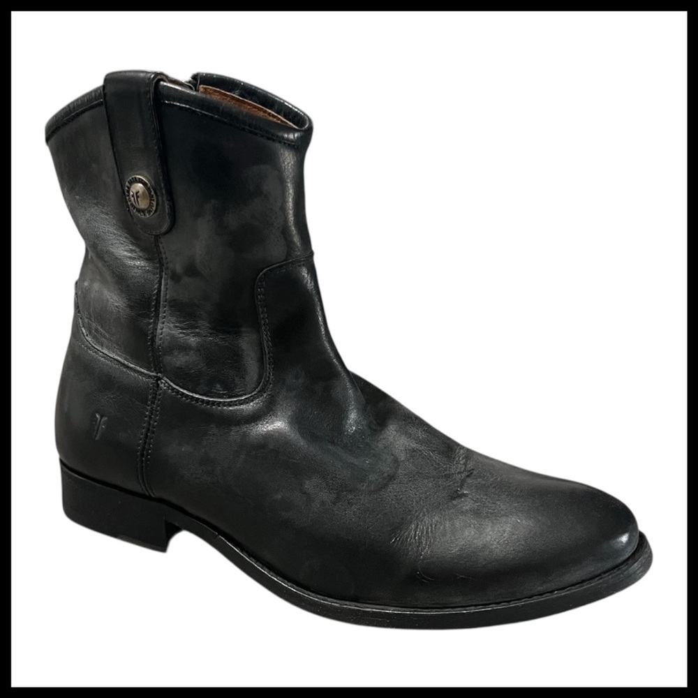 FRYE Genuine Leather Melissa Button Short Ankle Boot
